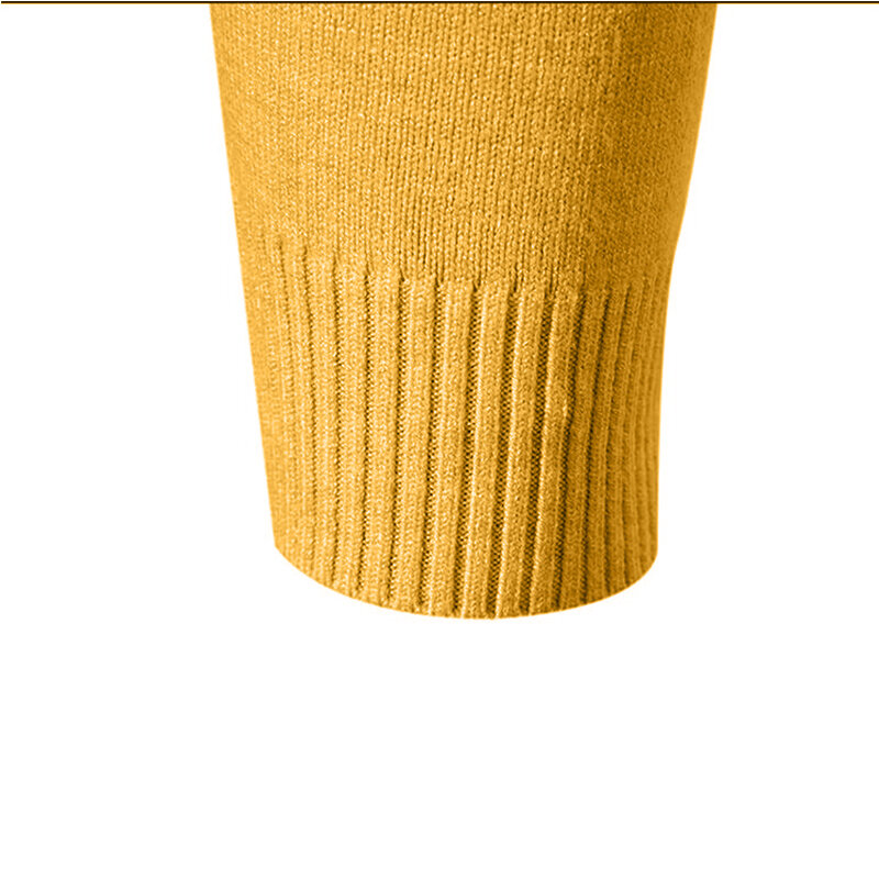 남성용 하이넥 바닥 니트 스웨터, 슬림핏 따뜻한 단색 트렌드 스웨터, 가을 및 겨울