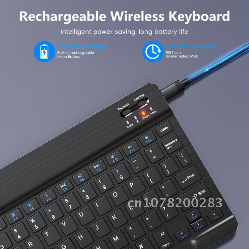 Small Wireless Keyboard Bluetooth Keyboard Rechargeable For iPad Phone Tablet Spanish Russian Keyboard For Windows Android ios