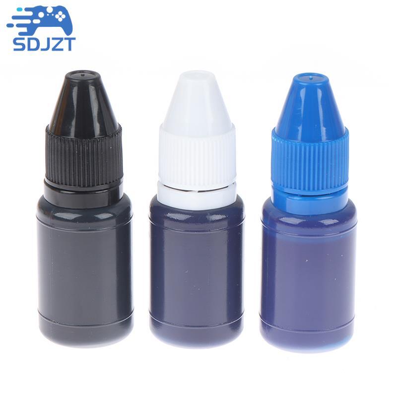 Recarga de Flash de 10ml, tinta de estampado de secado rápido, autoentintado para aceite de sello fotosensible, Color negro y azul, 6x2cm