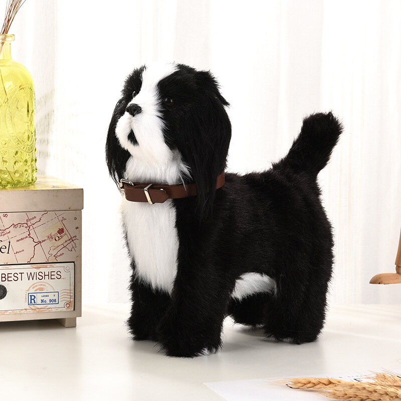 시뮬레이션 로봇 개 전자 애완 동물 소리 제어 테디 워킹 끄덕이는 음악 터치 제어 로봇, 동물 애완 동물 어린이 장난감 선물