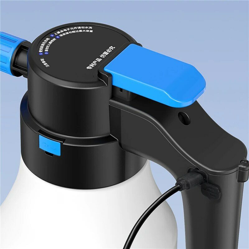 1.5l Elektrische Carwash Foam Sproeier Kan Usb Oplaadbare Schuimende Pomp Sproeier Handheld Elektrische Drukschuim Gieter