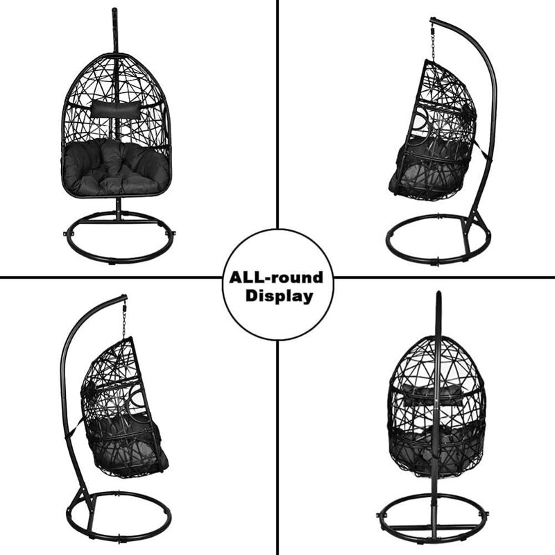 Кресло-яйцо с подставкой в комплекте с подставкой для помещений и улицы, подвесные кресла-яйца с подушками, качающееся кресло