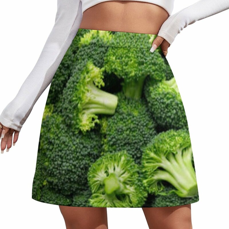 Minifalda de brócoli para mujer, faldas modestas, traje de club nocturno, ropa coreana, Damas