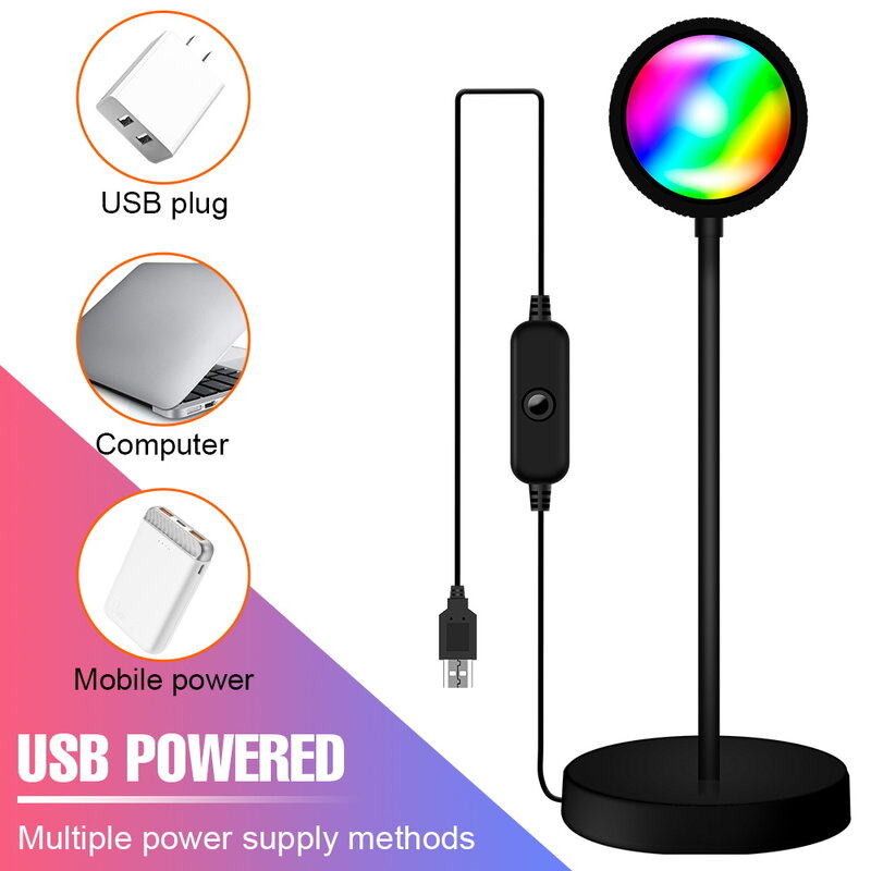 Светодиодная RGB-лампа с USB-разъемом, неоновый светильник с радужной проекцией, праздничное украшение для вечеринки, ночник для спальни