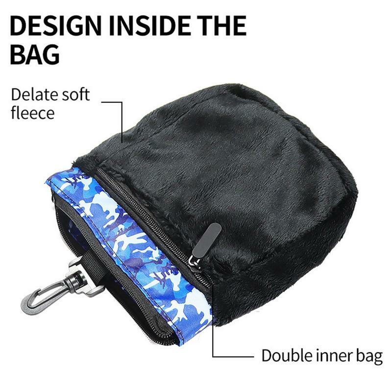 Golf Valuables Pouch Golf Ball Waist Bag Durable Waist Belt Key Storage With Zipper And 360 Degree Rotating Hook Marker