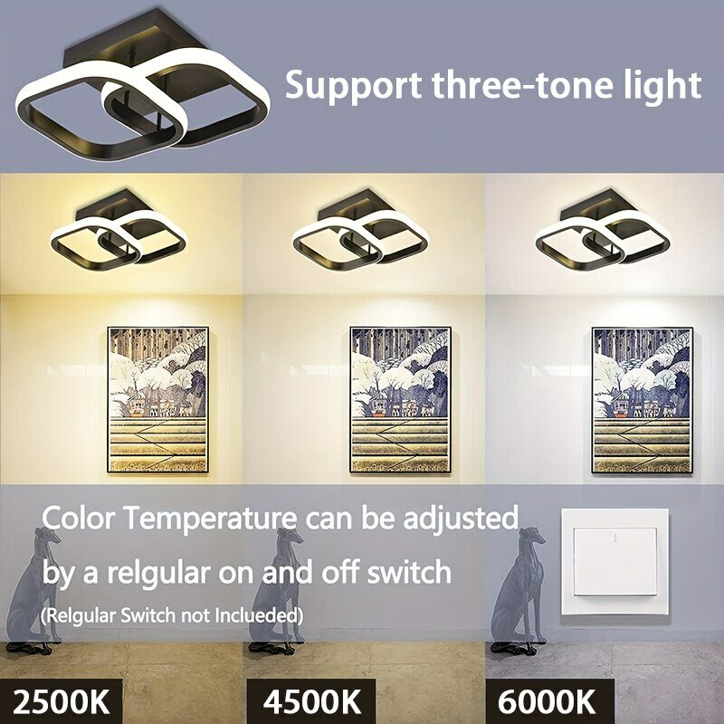 1 PC Modern LED Ceiling Light Tri-Color Dimming AC220V Surface Mount Suitable for Bedroom Hallway Living Room Pendant Light