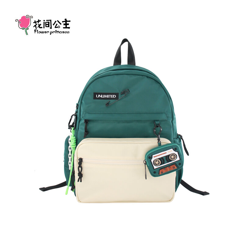 Kwiatowa księżniczka nieskończona damska torba plecak 2024 Trend Nylon duże 14-calowe torby szkolne na laptopy plecaki dla studentek dziewcząt