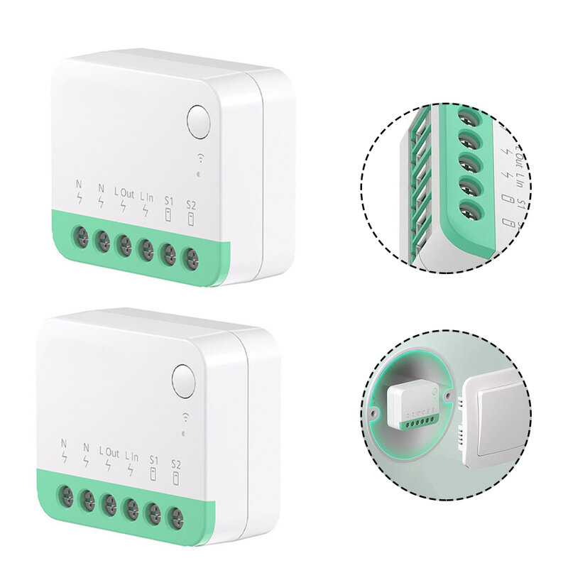 Durable Smart Home Switch Detaching Relay Voice Control White 100-240V 10A 39.5x33x16.8mm 50/60Hz Extreme Wifi
