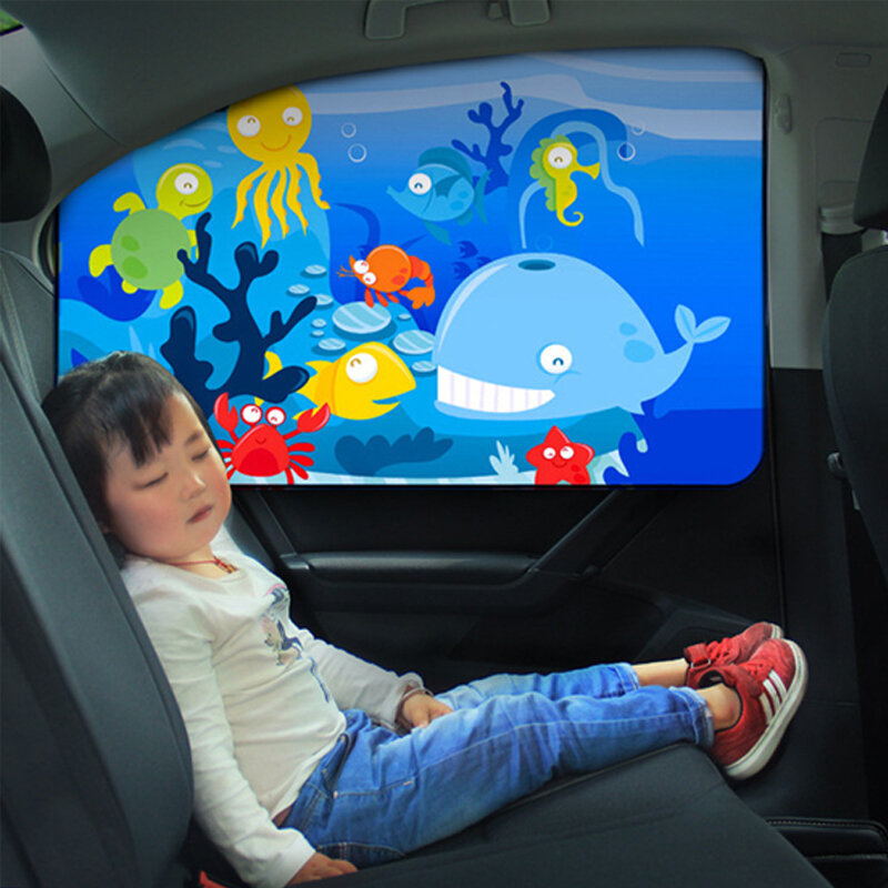 Tirai magnetik jendela samping mobil, tirai kerai dapat diatur gaya jendela mobil pelindung matahari anti-nyamuk untuk anak-anak