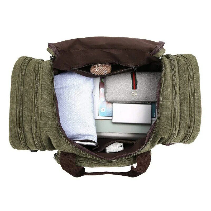 캔버스 대용량 빈티지 여행 휴대용 가방 남녀 공용, 주말 가방, 핸드백, 연장