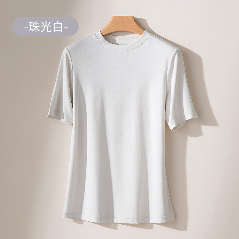เสื้อยืดแขนสั้นสำหรับผู้หญิง lanjing, เสื้อยืดคอกลมแขนสั้นแห้งเร็วแห้งเร็วฤดูร้อน2024