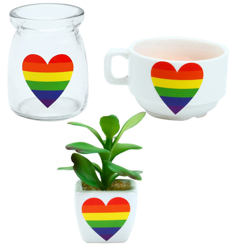 50-500 peça orgulho gay adesivos amor orgulho arco-íris adesivos amor coração cozimento adesivo 1 Polegada amor arco-íris coração em forma de fita