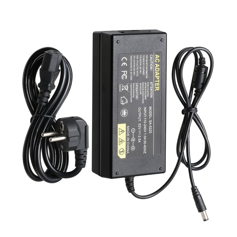 MISECU 52V 2.5A DVR adattatore di alimentazione NVR AC 100-240V PoE registratore di sorveglianza alimentatore caricatore da parete spina EU/US/AU/UK
