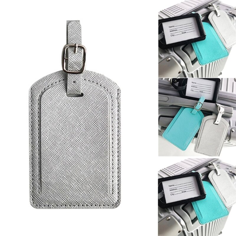 PU Leather Luggage Tag Honeymoon Wedding Bridal Gift Cute Suitcase Tags for Women Men Travel Identification Accessories