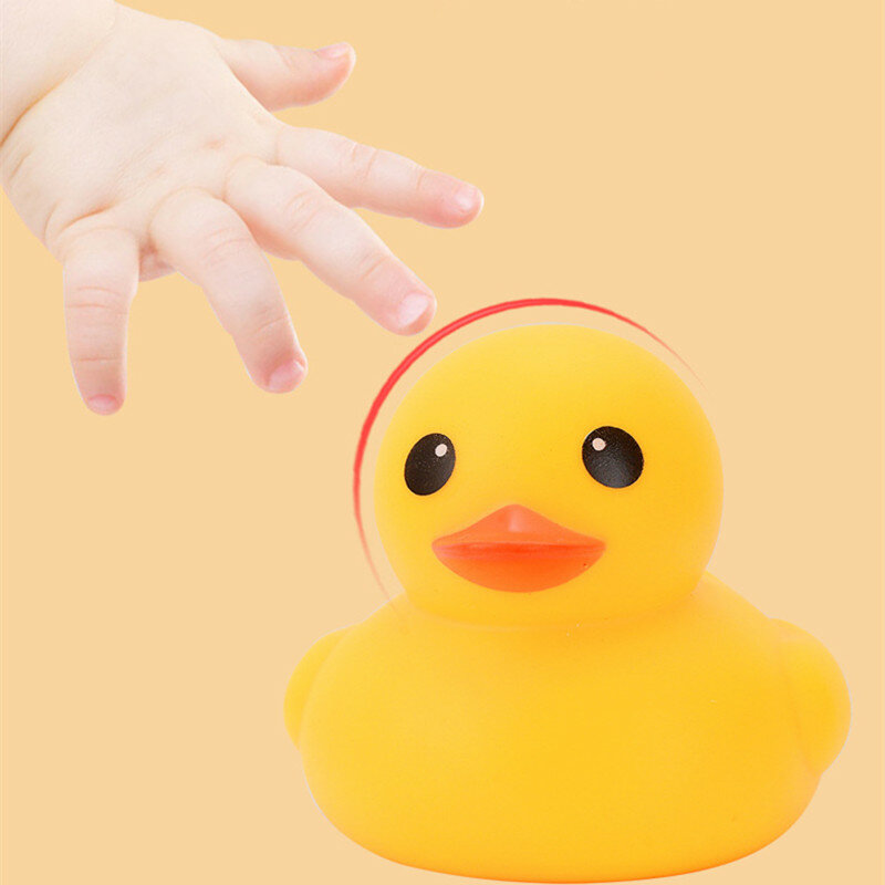 Cute Duck Baby Bath Toys, Squeeze Animal, Rubber Toy, BB Duck, Bathing, Water Toy, Race Squeaky, Amarelo, Presentes para Crianças