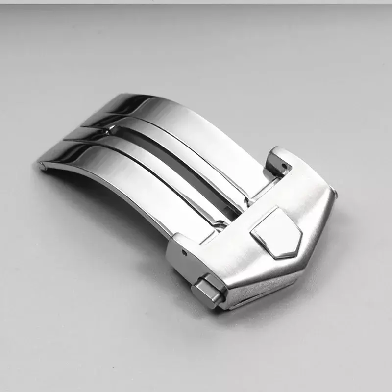 Aksesoris Jam Tangan 18 20mm untuk TAG HEUER Carrera Series jam tangan pria baja nirkarat kupu-kupu gesper kulit asli pria