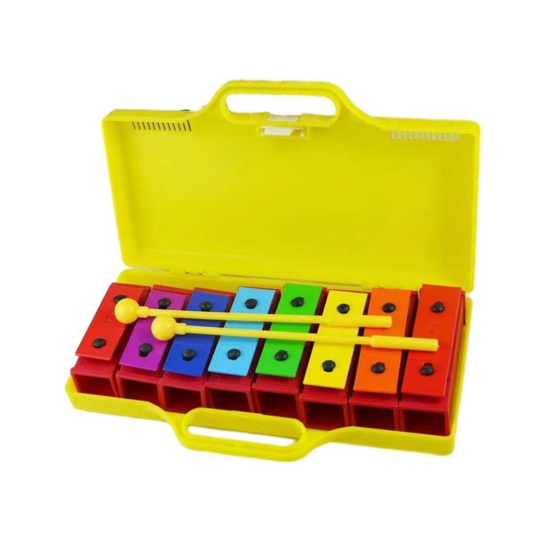 Xylophone avec étui, cadeaux de la journée de Léon, surface lisse, métal alth, musique prédire, fuchsia, 8 notes, glocoperations, spiel