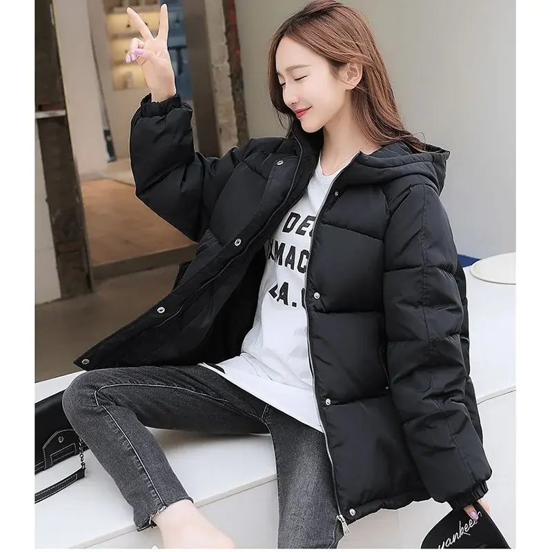 Women's 2024 New Oversized Parka Warmth Thick Cotton Coat Loose Hooded Thickened Women's Winter Jacket Short Winter Jacket