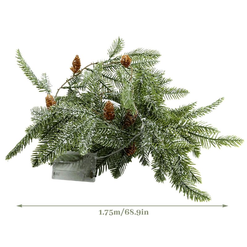 Рождественская гирлянда из сосновых иголок для домашней вечеринки, декор рождественской елки своими руками