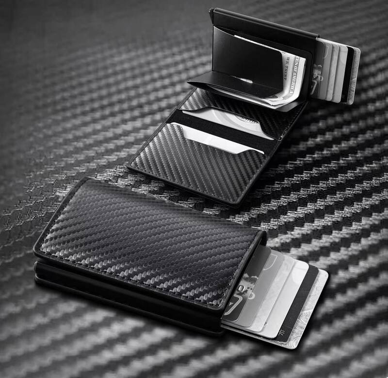 ID Credit Card Cardholder Men's Card Holder Wallet RFID Anti-theft Brush Pop-up Aluminum Alloy Upgrade Add Magnetic Buckle whole