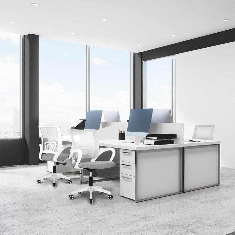 Ergonomic Office Computer Desk Chair, Mid Voltar Almofada, Apoio Lombar, Azul, Rodas, Confortável, Gaming