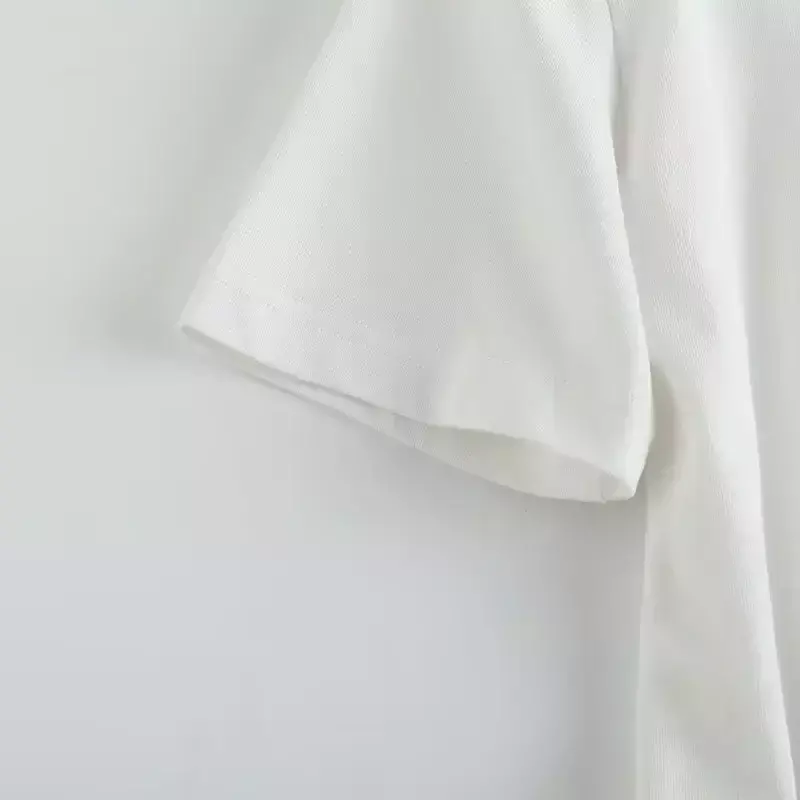 Damski 2023 podstawowy T-shirt swobodny kontrastowy z okrągłym dekoltem krótki rękaw t-shirt Slim, czarny i biały t-shirt jednolity kolor damski Top