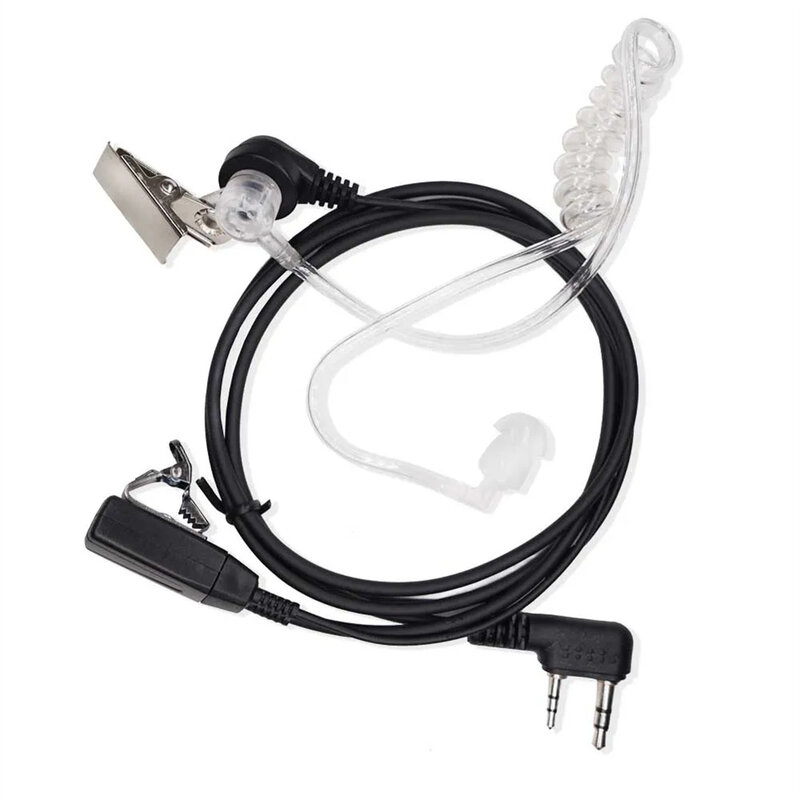 Walkie Talkie Earpiece With Mic 2 Pin Covert Air Acoustic Tube Headset Hands-Free For Bouncers Nightclubs Accessories