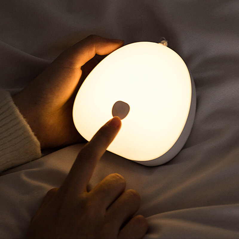 Lampe LED Portable avec chargeur USB pour table de chevet, 3 niveaux de luminosité réglables, pour chambre à coucher et salon, 3 niveaux de luminosité réglables