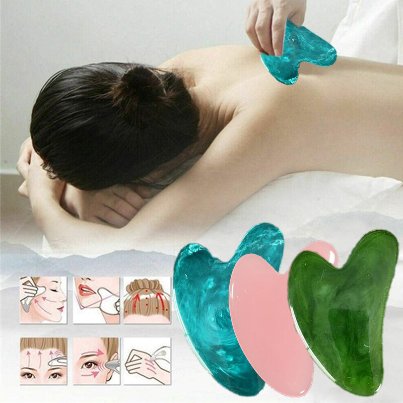 Gua Sha-masajeador Facial de cuerpo completo, tablero de resina Natural, herramienta de raspado