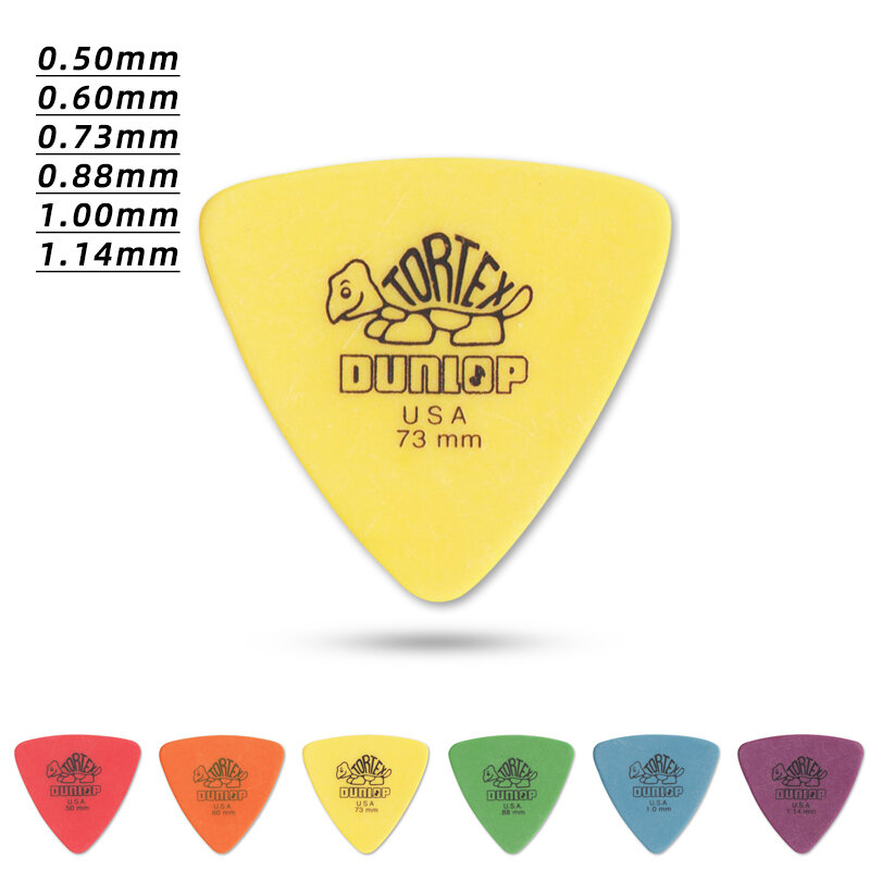 Wybór Dunlop. 431R trójkąta Tortex matowe akustyczne/gitara elektryczna pick. Grubość: 0.50/0.60/0.73/0.88/1.00/1.14mm.