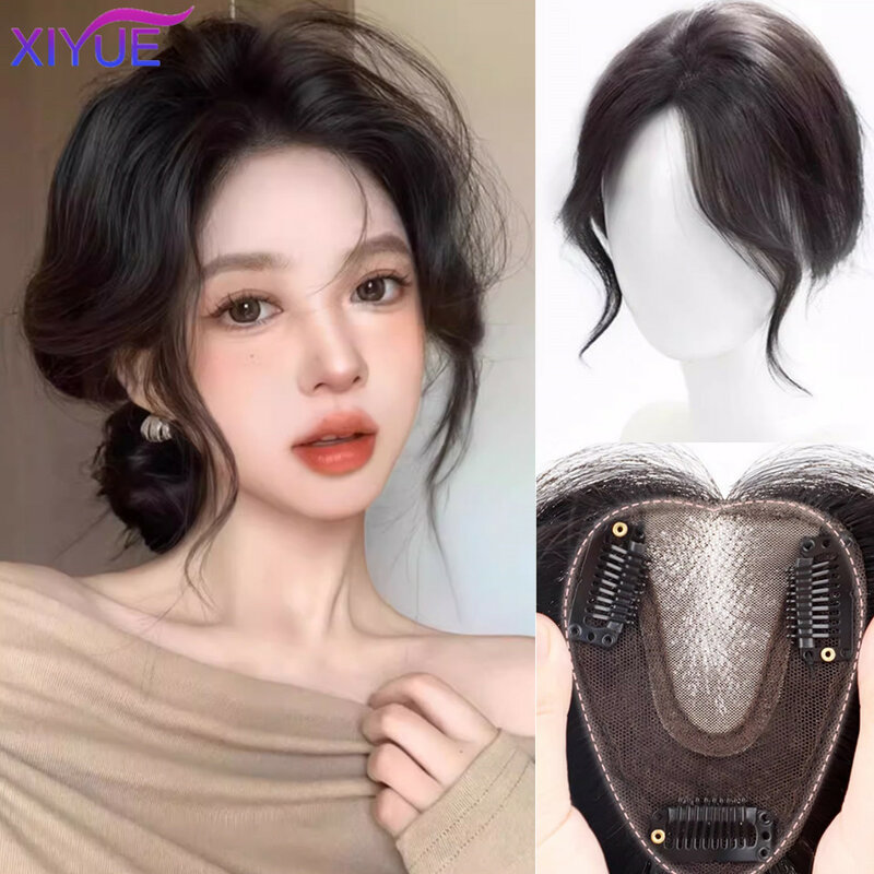 Xiyue natürliche Pony Perücke Patch für Frauen natürliche Stirn Flaumig keit und Haare erhöhen Oberseite des Kopfes Haar pflaster