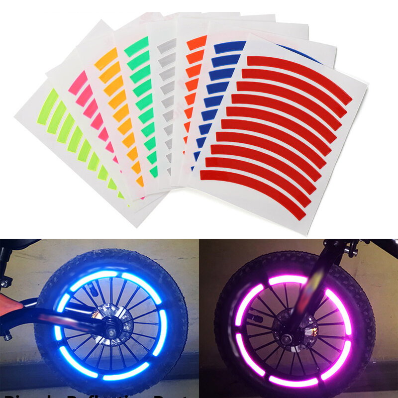 Adesivo riflettente per pneumatici adesivo di sicurezza colore per bambini Balance Bike adesivo riflettente decalcomania della ruota accessori per bici