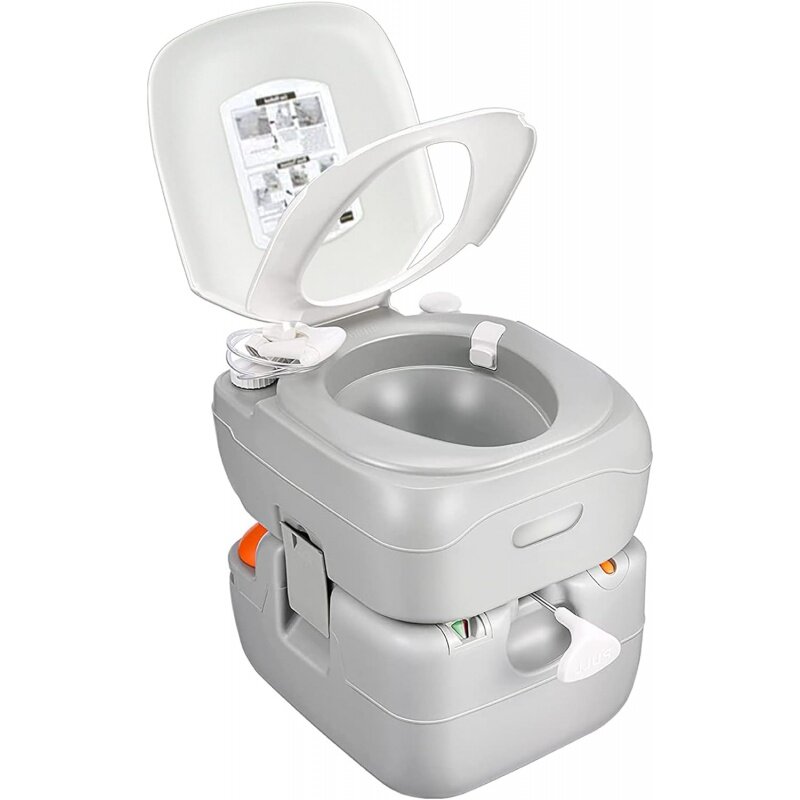SereneLifeHome-Toilettes portables, pot de camping Porta, déchets précieux de 5.8 gallons, toilettes d'intérieur et d'extérieur avec piston CHH, Lea