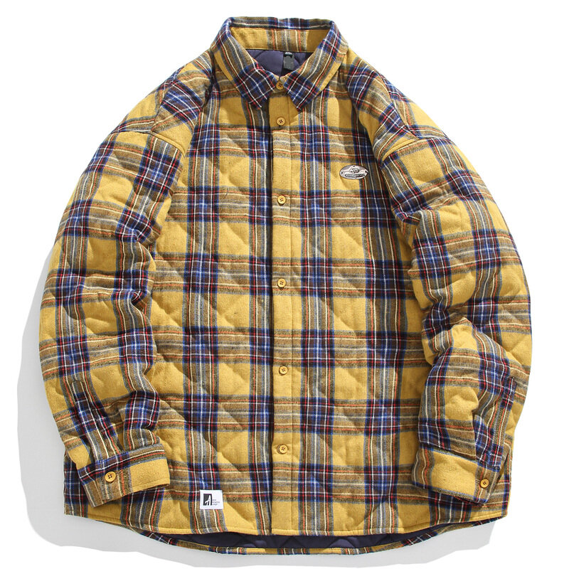 メンズアメリカンヴィンテージコットンパッド入りジャケット、刺labelラベル、暖かい、厚い、カジュアル、カップル、冬の服