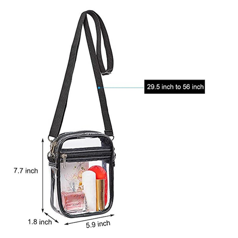 Clear Purse Stadium Approved Clear Bag Clear Crossbody Shoulder Bag Travel Fashion Portable Waterproof Multifunction