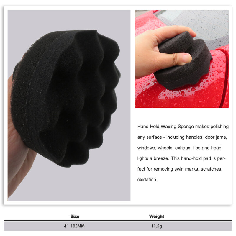 Spazzola per dettagli Tire Shine Hex Grip applicatore per medicazione spugna rotonda lavabile in schiuma per Auto detergente per pneumatici riutilizzabile per il lavaggio automatico