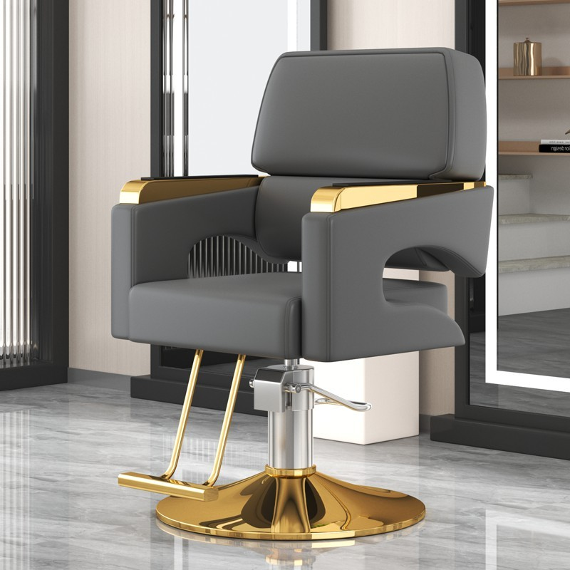 Salon Luxury Chair Barber Man Personalized Designed Cosmetic Hairdressing Barber Chair Leg Rest Gold Silla De Barbero Commercial
