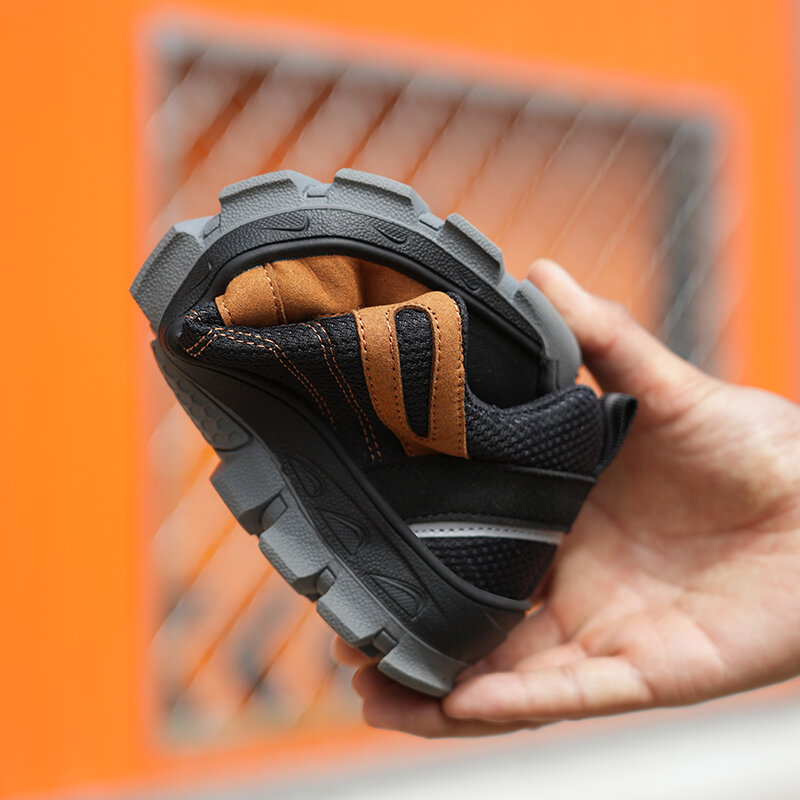 Botas de aço para homens, sapatos de verão à prova de perfurações, sapatos de segurança indestrutível e construção