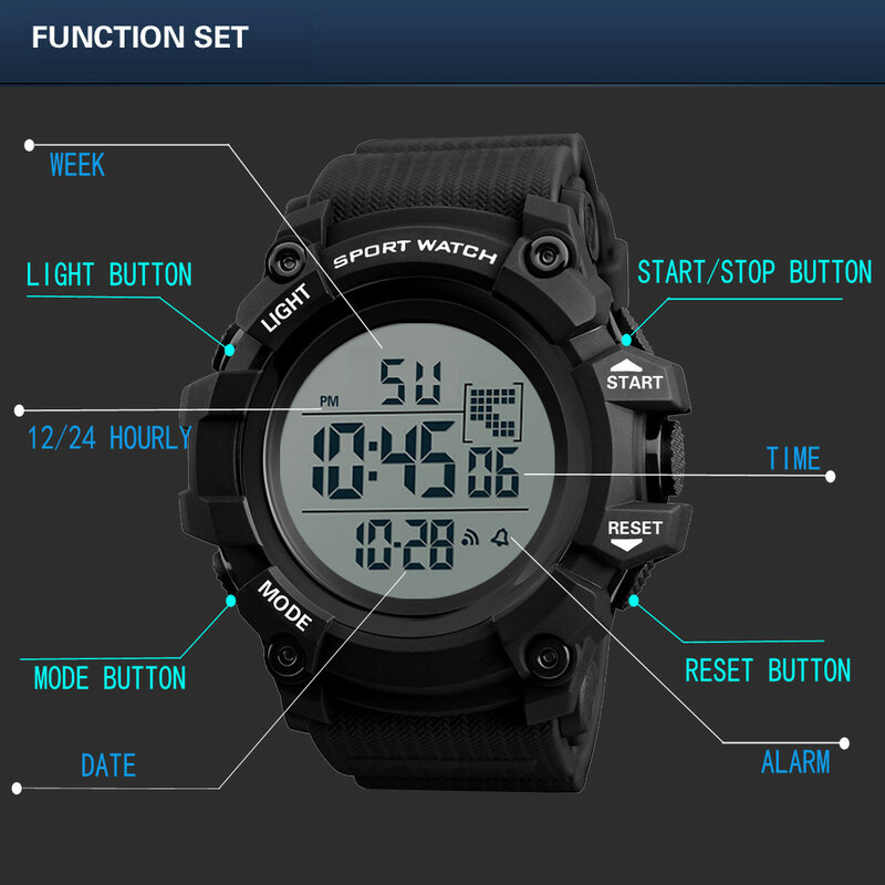 남성용 럭셔리 아날로그 디지털 야외 시계, 군사 스포츠, LED 방수 시계, 절묘한 클래식 손목 시계, Reloj Hombr