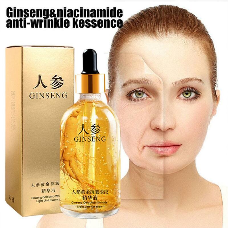 1-5X 100ml Gold Ginseng Face Essence Polypeptide Anti-wrinkle Lightning Moisturizing Niacinamide Facial Serum for Care Products
