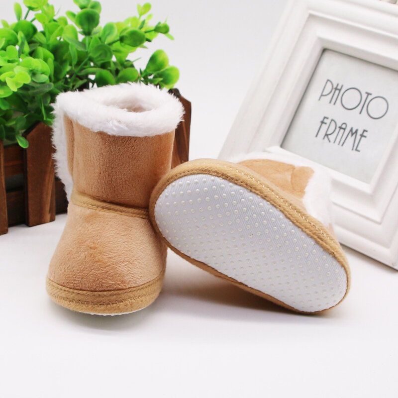Теплые ботинки для новорожденных, зимняя обувь для первых шагов, обувь для маленьких девочек и мальчиков, зимние ботинки с мягкой подошвой и мехом для детей 0-18 месяцев