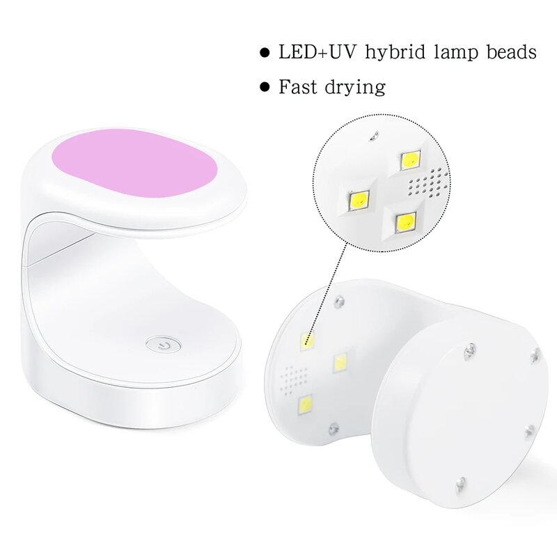 โคมไฟเล็บ LED UV แบบพกพาแห้งเร็วโคมไฟหัวแม่โป้งขนาดมินิ USB สำหรับใช้ในบ้านหรือเดินทางใช้ทาเล็บเจลทุกประเภท