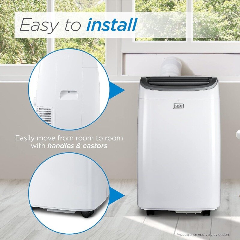 10,000 BTU Portable Air Conditioner up to 450 Sq. ft. with Remote Control, White