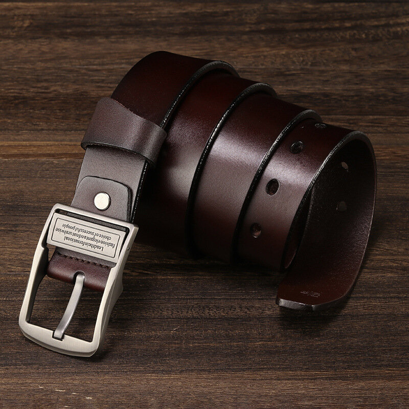 Men's genuine leather belt, alloy needle buckle, delicate texture, not easy to crack, long-lasting use high-quality cowhide belt