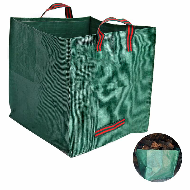 Bolsa de basura cuadrada para jardín, bolsa tejida de PP, reutilizable, gran calle, césped, piscina, hojas, Compost de residuos