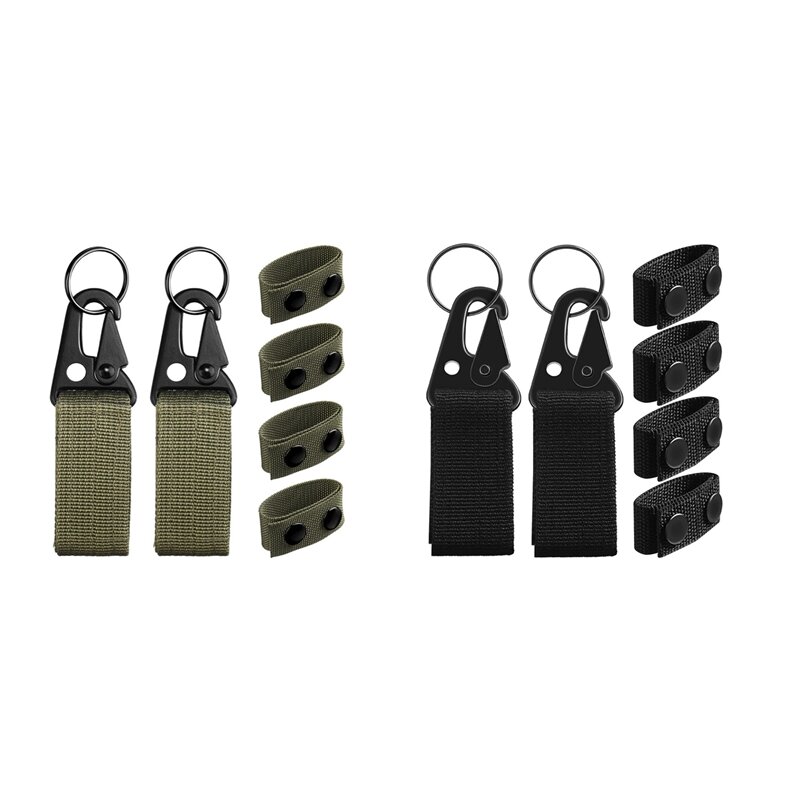 6Pcs Belt Keeper With Double Snaps & Gear Clips Key Buckle Clip Belt Key Ring Holder For Security Belt Fixing
