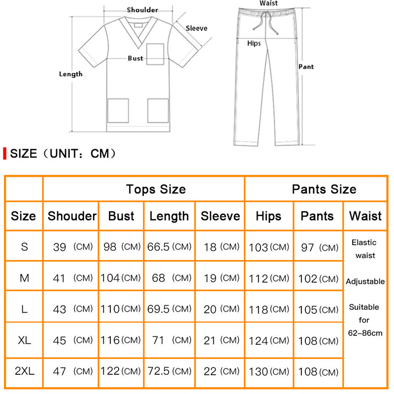 High Quality Spa Uniforms Pet Grooming Institution Set Medical Suits Unisex V-Neck Work Clothes Scrubs Tops Pants