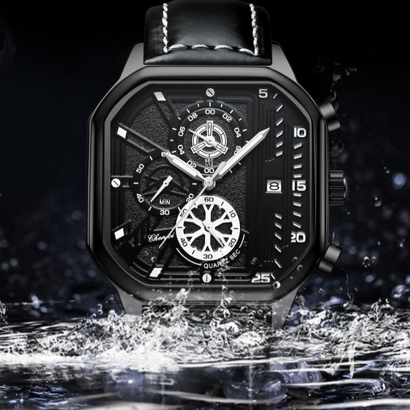 Chenxi relógio masculino moda casual esporte quadrado relógio masculino multifuncional cronógrafo quartzo relógios de pulso reloj hombre montre homme