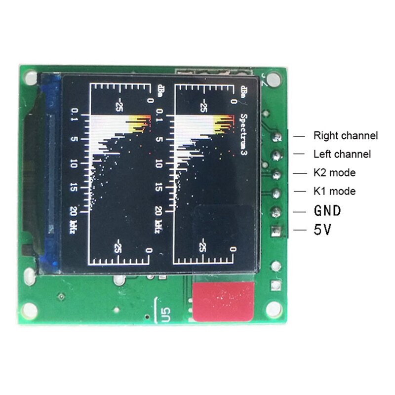スペクトル表示アナライザー、mp3パワーアンプ、オーディオレベルインジケーター、リズムバランス型vuメーターモジュール、1.3 "LCD