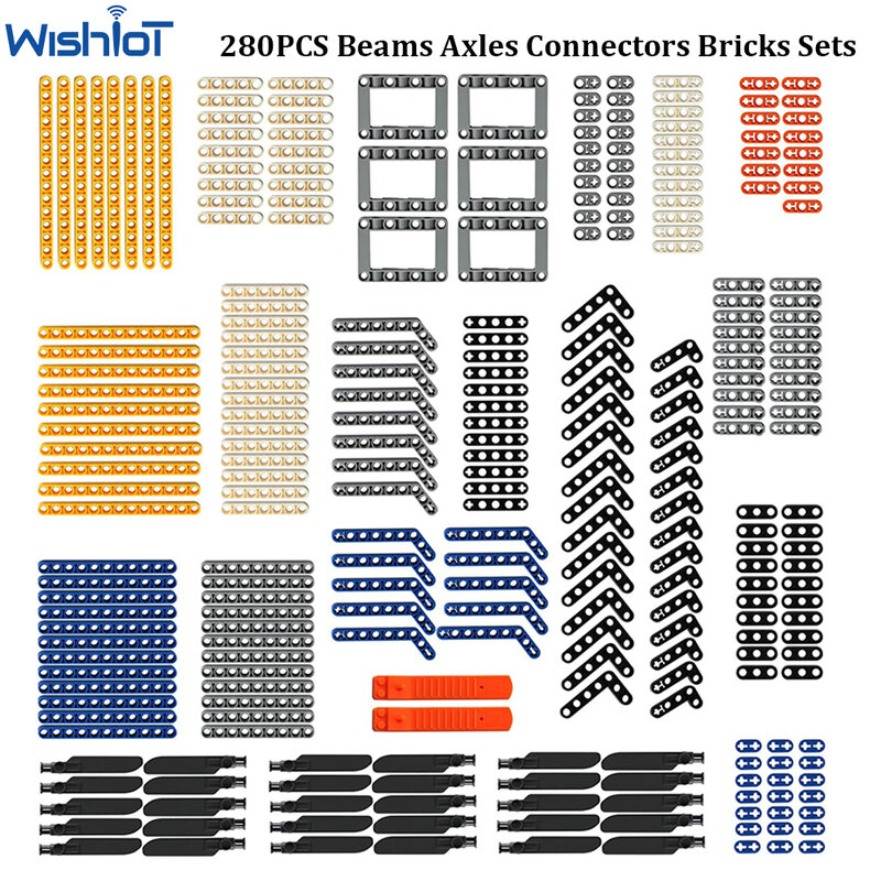 280Pcs Balken Assen Connectors Bricks Sets Technische Onderdelen Compatibel Met Legoeds Liftarm Baksteen Separator Chassis Frame Robot